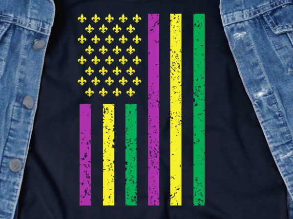 Mardi gras american flag – festival – buy t shirt design for commercial use