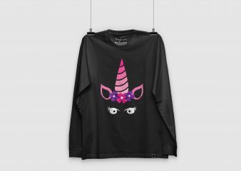 Unicorn | Black | Pink | Purple Unique T Shirt Design