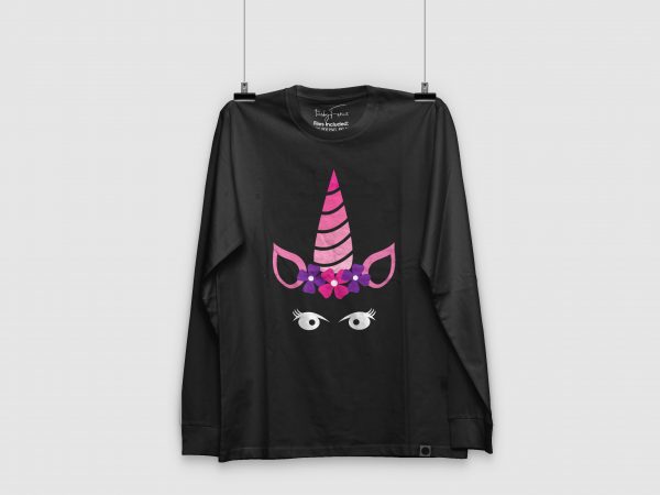 Unicorn | black | pink | purple unique t shirt design