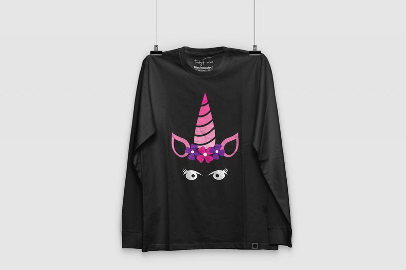 Unicorn | black | pink | purple unique t shirt design