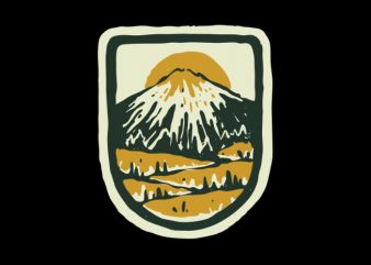 Mountain Hand Drawn t shirt design template