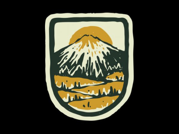 Mountain hand drawn t shirt design template