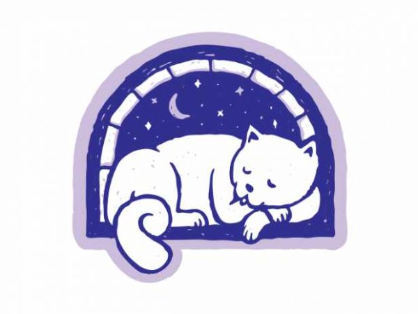 Cat sleep shirt design png