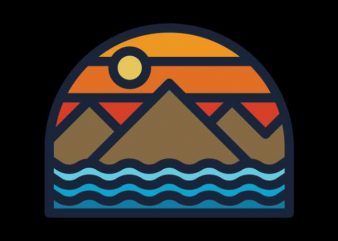 Mountain Sea graphic t-shirt design