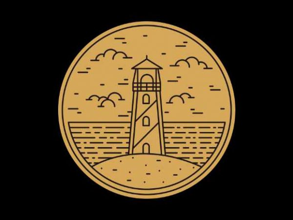 Lighthouse commercial use t-shirt design