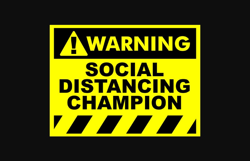social distancing champion t shirt design for purchase