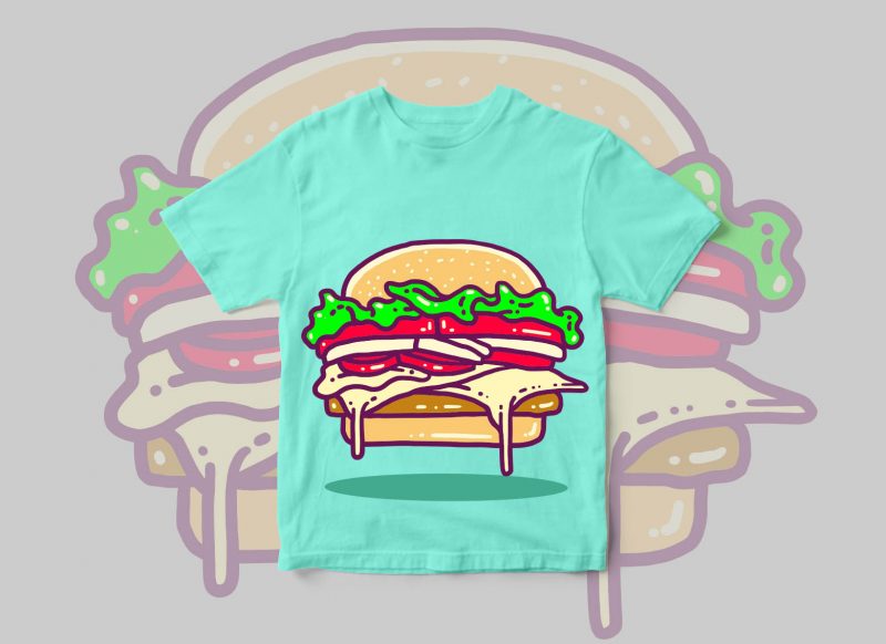 Junk Food Vector Designs Bundle vector shirt designs