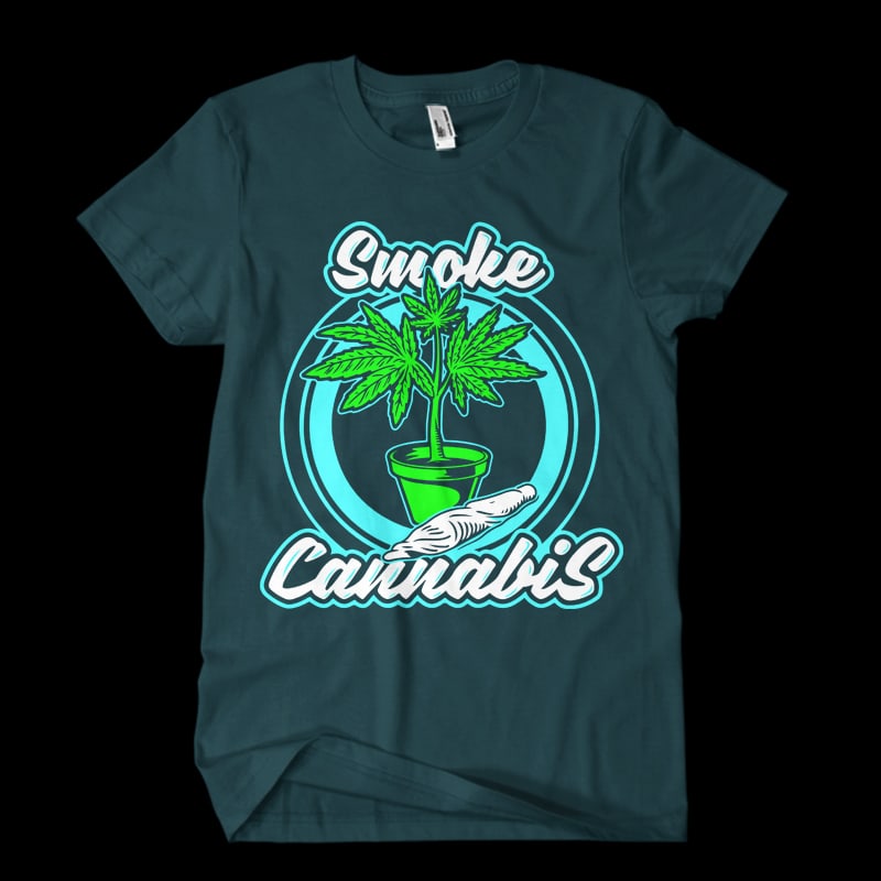 smoke weed print ready t shirt design