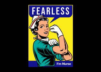 Fearless Nurse design for t shirt t-shirt design for commercial use