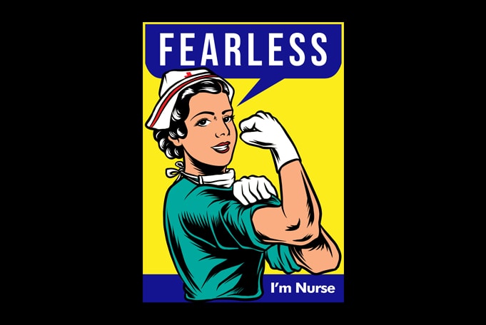 Fearless Nurse design for t shirt t-shirt design for commercial use