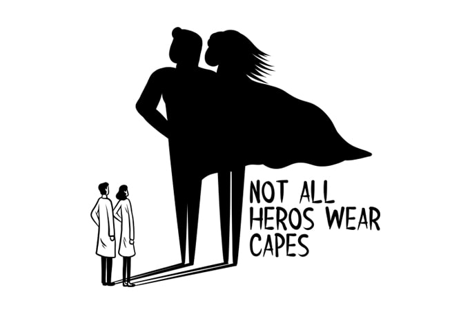 Nurse, Not All Heros Wear Capes design for t shirt t shirt design for purchase