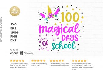 100 magical days of school t shirt design to buy