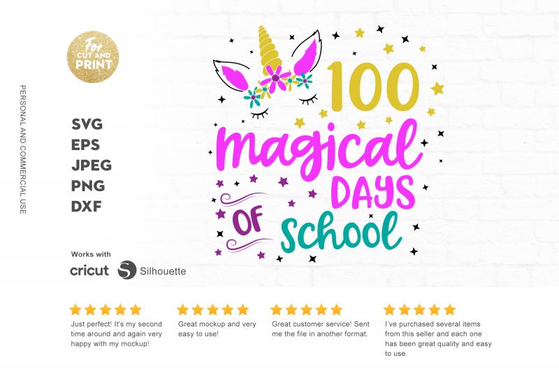 100 magical days of school t shirt design to buy