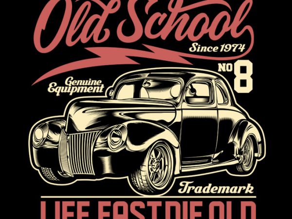 Gasoline old school t shirt design for download