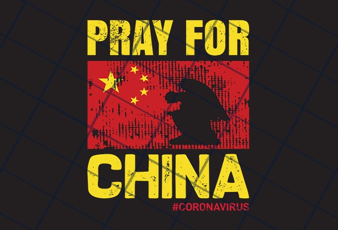 Pray for China  print ready t shirt design