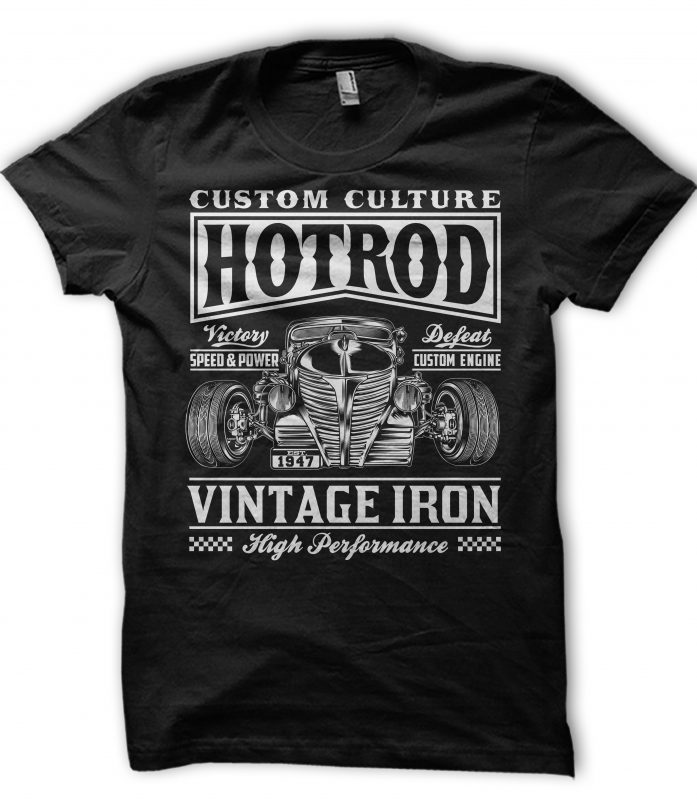 HOTROD VINTAGE IRON ready made tshirt design