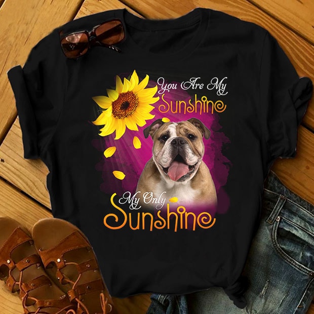1 DESIGN 30 VERSIONS – DOGS – My sunshine – t shirt design for purchase