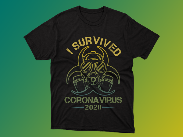 I survived corona virus 2020, covid, covid19 svg, eps vector buy t shirt design for commercial use