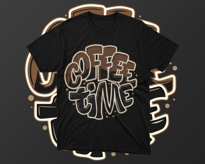 Coffee Time typography Ai, Svg, Eps, Cdr, Png, buy t shirt design artwork