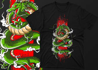 Flying Dragon Artwork Vector – tshirt design for sale ai, svg,png