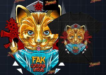 [PNG ONLY ] Cat FAK Corona Virus – Original Artwork t-shirt design for sale