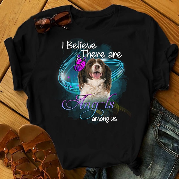 1 DESIGN 30 VERSIONS – DOGS – There are angels among us – t-shirt design png