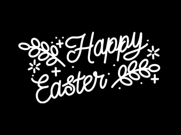 Happy easter typography handwriting t-shirt design png