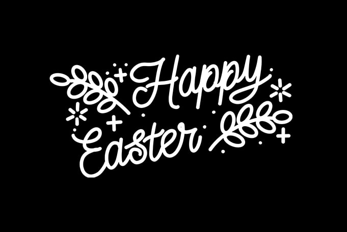 Happy Easter Typography Handwriting t-shirt design png