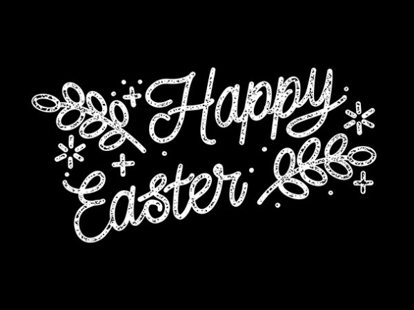 Happy easter typography handwriting ready made tshirt design
