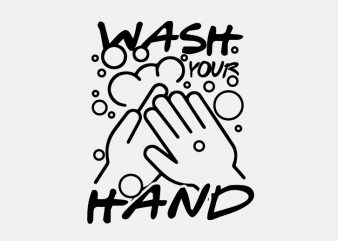 wash your hand print ready t shirt design