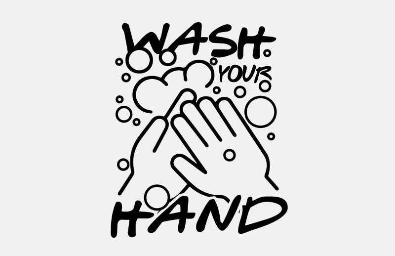 wash your hand print ready t shirt design