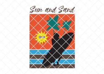 Sun and sand summer/beach graphic t-shirt design