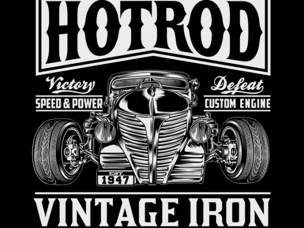 Hotrod vintage iron ready made tshirt design