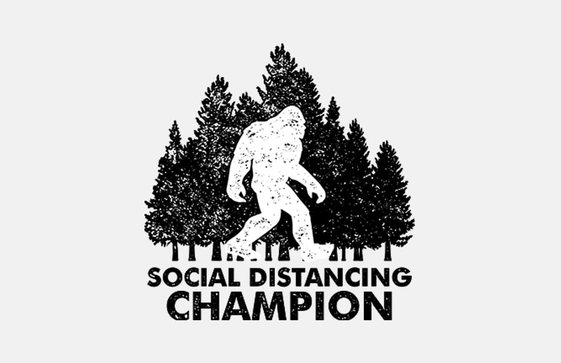 Social distancing champion – funny t-shirt design – commercial use