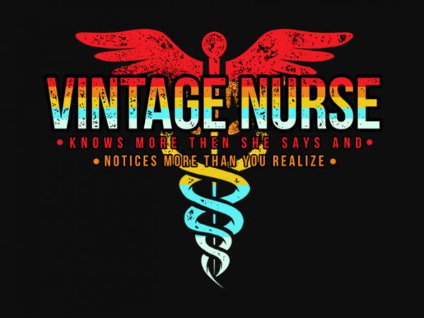 Vintage nurse t-shirt design png