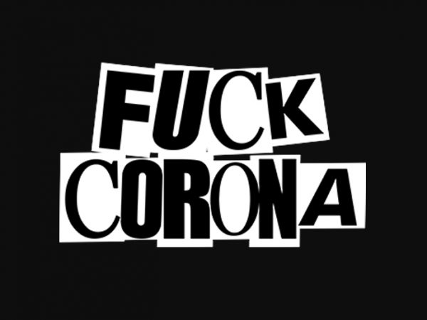 Fuck corona punk style t-shirt design for commercial use
