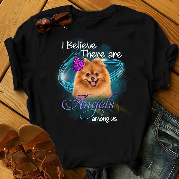 1 DESIGN 30 VERSIONS – DOGS – There are angels among us – t-shirt design png