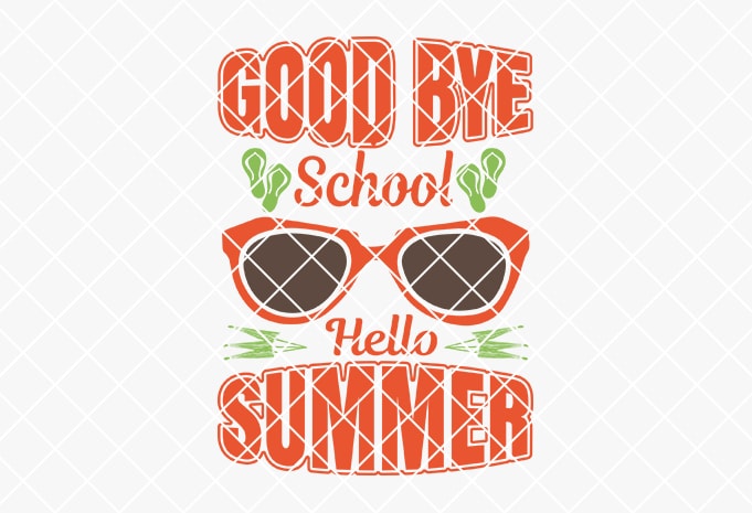 Goodbye school, hello summer,  summer/beach tshirt design
