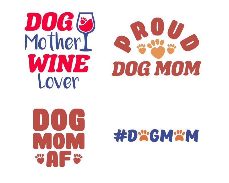25 Dog Mom Designs Bundle t-shirt designs for sale