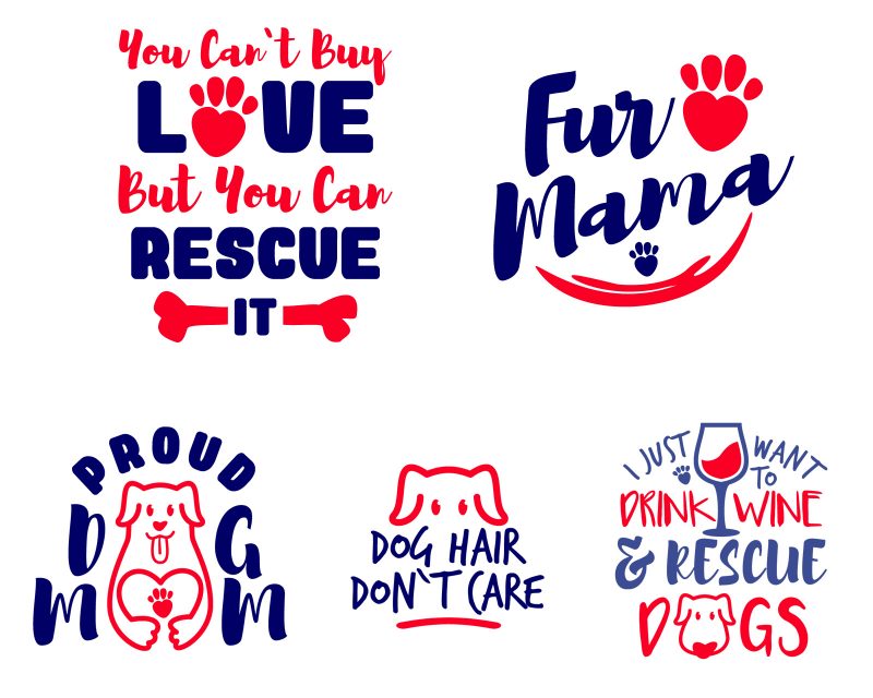 25 Dog Mom Designs Bundle t-shirt designs for sale