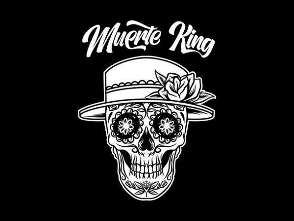 Muerte king sugar skull shirt design png t shirt design for download