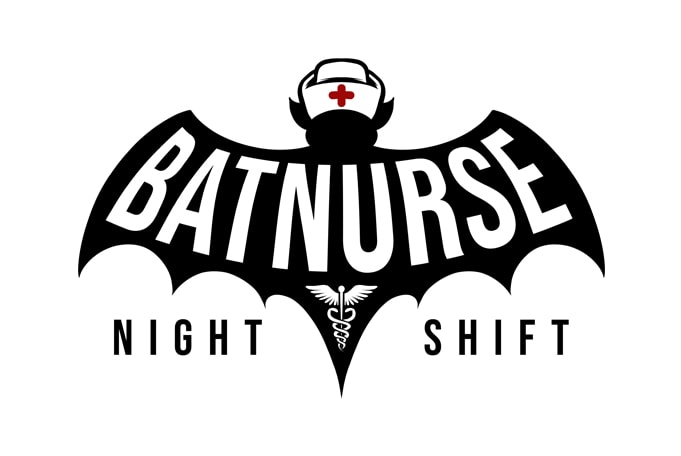 Bat Nurse Night Shift print ready t shirt design