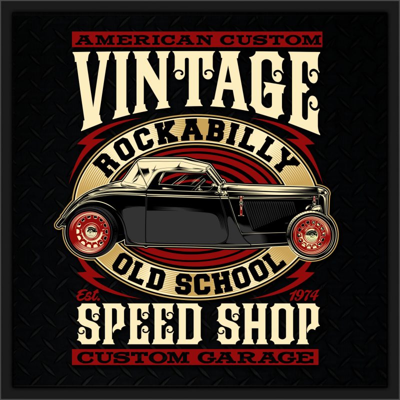 AMERICAN CUSTOM VINTAGE t shirt design template