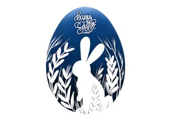 Happy easter bunny rabbit artwork graphic t-shirt design