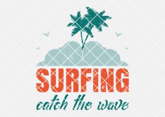 Surfing catch the wave, summer/beach t shirt design to buy
