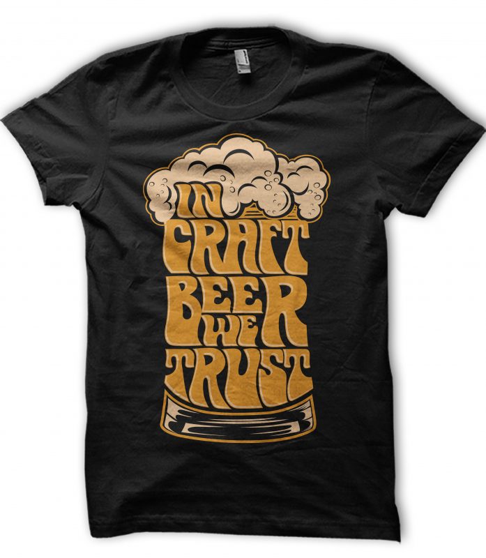 IN CRAFT BEER WE TRUST t-shirt design for commercial use