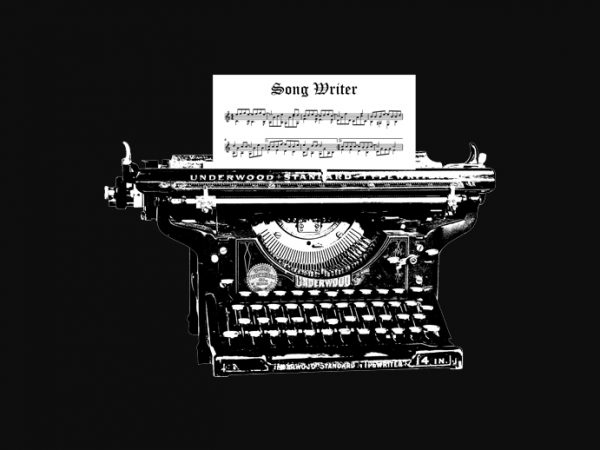 Music song writer vintage t shirt design for purchase