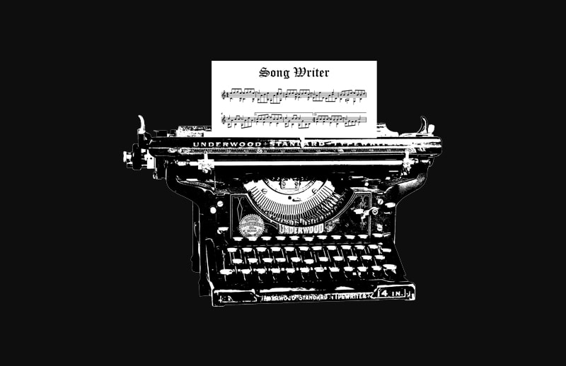 music song writer vintage t shirt design for purchase