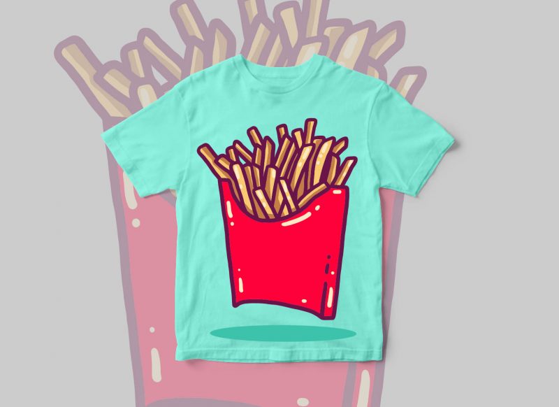 Junk Food Vector Designs Bundle vector shirt designs