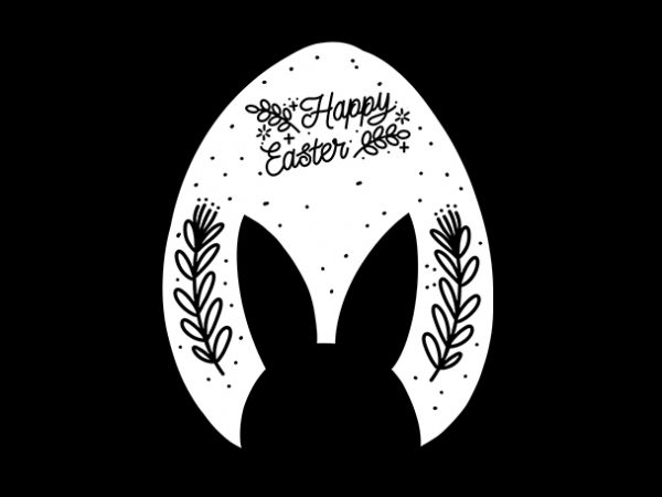 Happy easter bunny rabbit retro handrawn artwork buy t shirt design